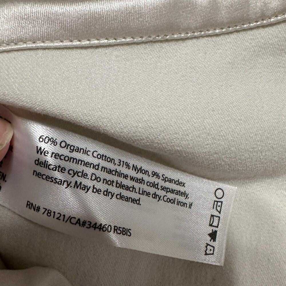Eileen Fisher Cream Colored Side Zip Straight Tapered Leg Trousers Size Small - Picture 4 of 7